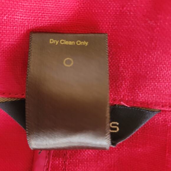 Multiples 100% Linen Moto Jacket Size S Red Statement Street Style Transitional - Picture 7 of 9